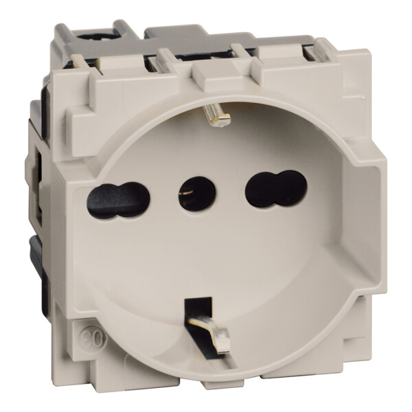 Prise standard italien/germanique living now - 2 modules - Bticino Cofrel - BTKM4140A16