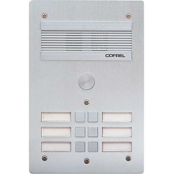 Platine de rue Série 300 audio façade Alu 4mm 6 appels - Bticino Cofrel - 308306