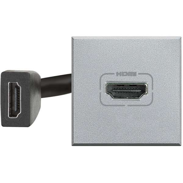 Prise HDMI aluminium Bticino Axolute 2 modules  - Bticino Cofrel - HC4284