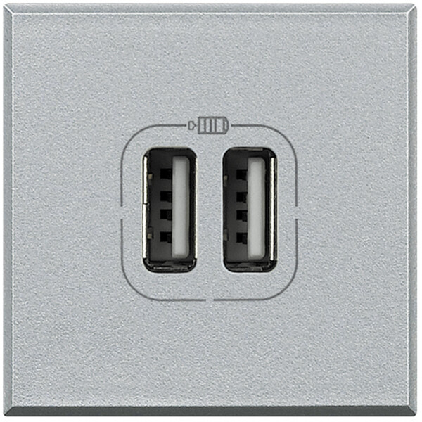 Chargeur double USB aluminium Bticino Axolute - Bticino Cofrel - HC4285C2