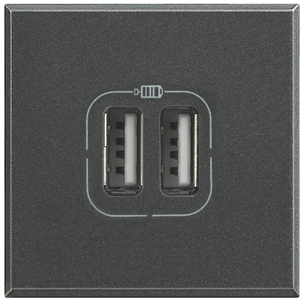 Chargeur double USB anthracite Bticino Axolute - Bticino Cofrel - HS4285C2