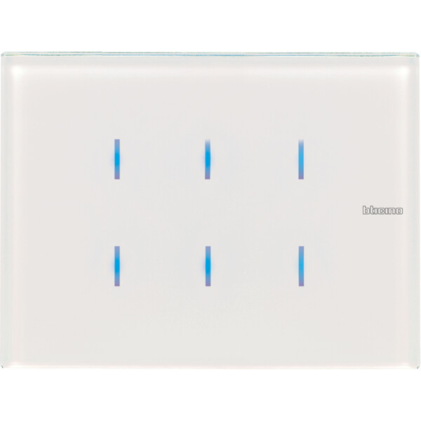 Commande tactile MyHome white Bticino Axolute 6 touches 3 modules - Bticino Cofrel - HD4657M3