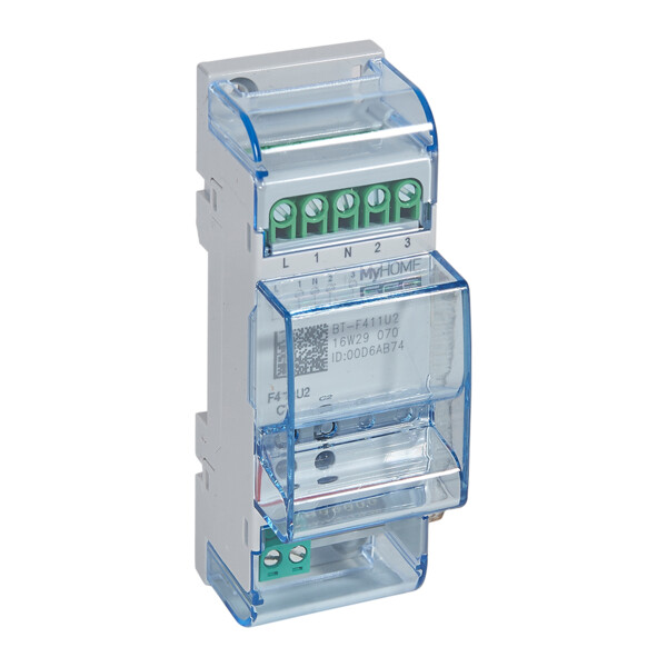 Contrôleur BUS pour moteurs/volets roulants Bticino MyHome Up modulaire 2 sorties 10A - Bticino Cofrel - F411U2