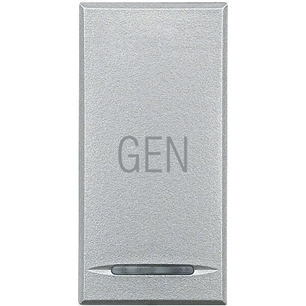Enjoliveur aluminium poussoir avec symbole "GEN" Bticino Axolute 1 module - Bticino Cofrel - HC4915AC