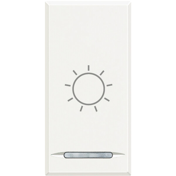 Enjoliveur blanc poussoir avec symbole lumière Bticino Axolute 1 module - Bticino Cofrel - HD4915BA