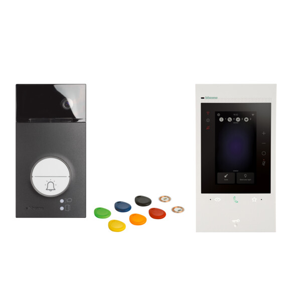 Kit portier connecté Classe 300EOS 5" avec écran et platine Linea 3000 Netatmo - Bticino Cofrel - BT363916