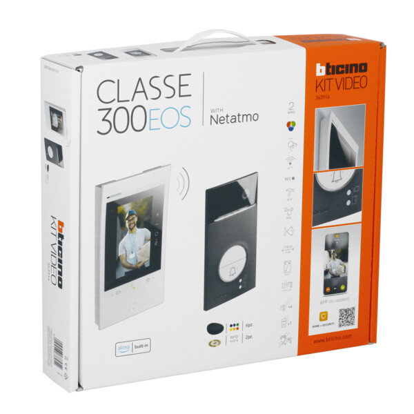 Kit portier connecté Classe 300EOS 5" avec écran et platine Linea 3000 Netatmo - Bticino Cofrel - BT363916