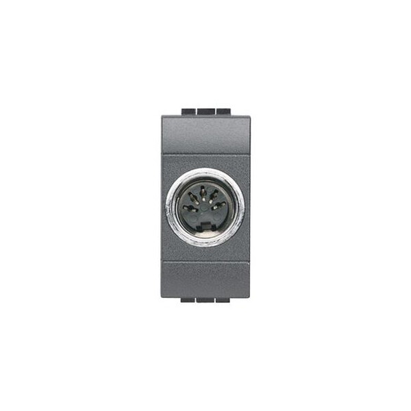Connecteur 5 pôles anthracite Bticino Livinglight pour HI-FI, connexion à souder 1 module - Bticino Cofrel - L4292