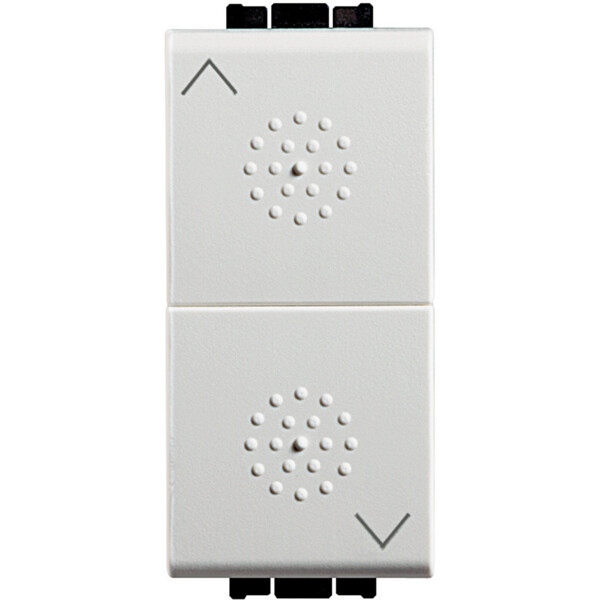 Double poussoir blanc Bticino Livinglight 10A 250V avec blocage mutuel - Bticino Cofrel - N4037