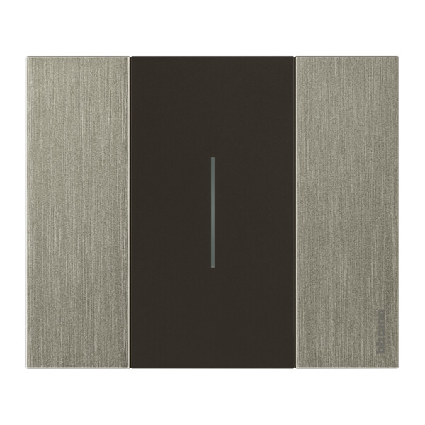 Enjoliveur Living Now pour commande d'éclairage standard ou lumineuse 2 modules - noir mat - Bticino Cofrel - BTKG01M2