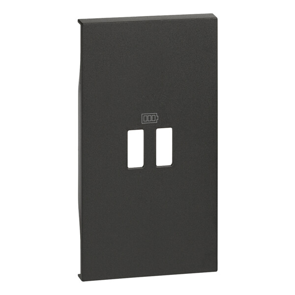 Enjoliveur Living Now pour chargeurs USB 2 modules - noir mat - Bticino Cofrel - BTKG12C