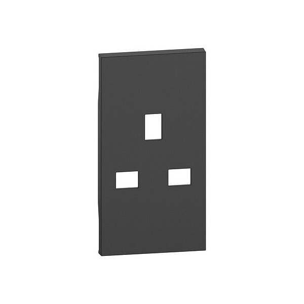 Enjoliveur prise British Standard 2 modules noir Bticino - Bticino Cofrel - BTKG50