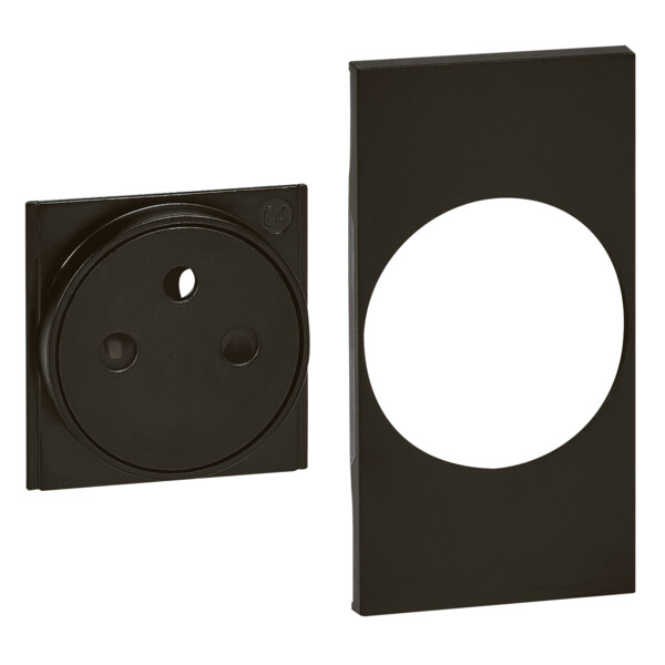 Enjoliveur Living Now pour prise de courant Surface 2 modules - noir mat - Bticino Cofrel - BTKG55F