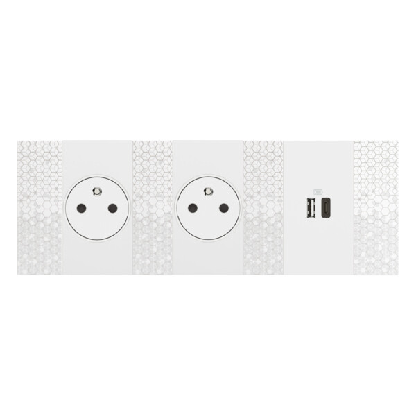 Enjoliveur Living Now pour prise de courant Surface 2 modules - blanc - Bticino Cofrel - BTKW55F