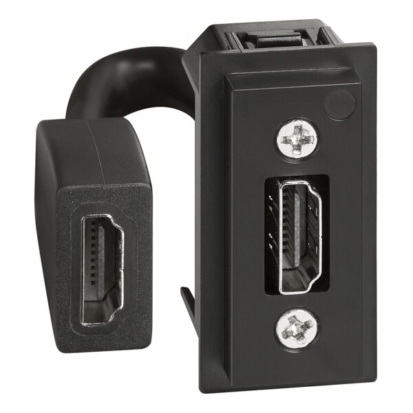 Prise audio vidéo HDMI préconnectorisée Living Now version 2.0 Type-A - 1 module - Bticino Cofrel - BTK4284P