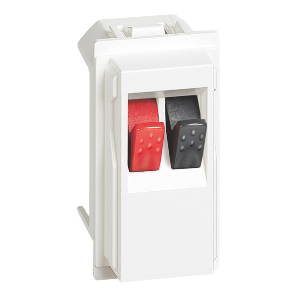 Prise audio pour haut-parleurs Living Now avec enjoliveur blanc - 1 module - Bticino Cofrel - BTKW4294