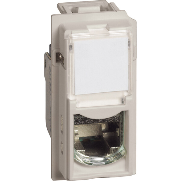 Prise RJ45 catégorie6 FTP Living Now pour applications Grade 1 et Grade 2 avec enjoliveur sable - 1 module - Bticino Cofrel - BTKM4279C6F