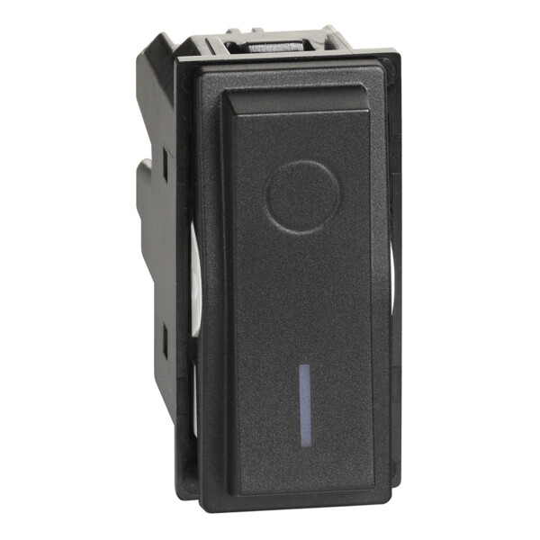 Interrupteur bipolaire 16AX Living Now avec enjoliveur noir mat - 1 module - Bticino Cofrel - BTKG4002