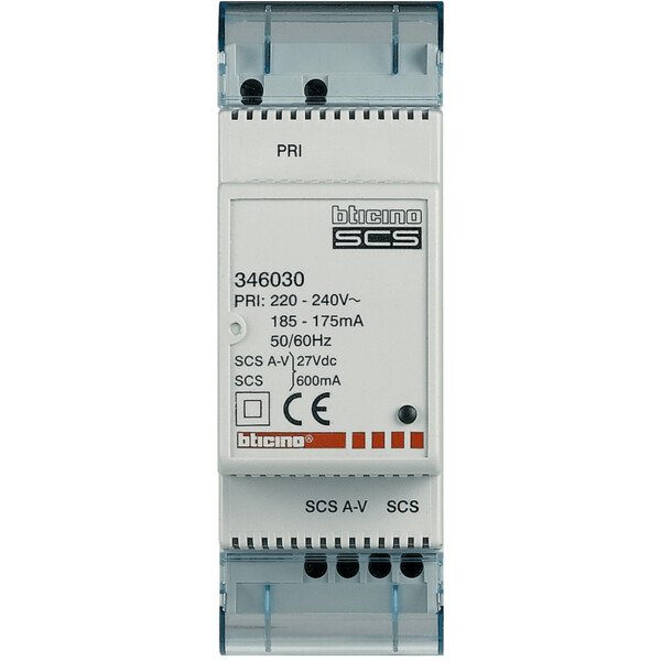 Alimentation Bus 2 fils avec adaptateur vidéo intégré- boîtier 2 modules - Bticino - Bticino Cofrel - 346030