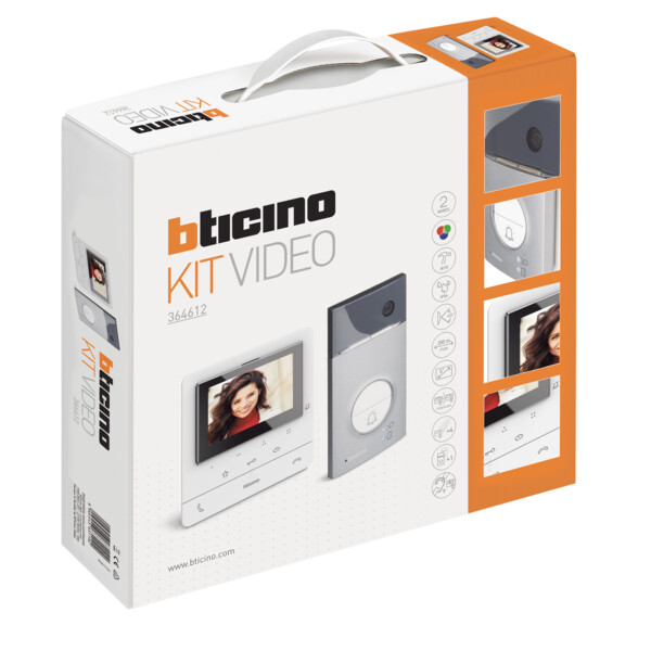 Kit classe 100 vidéo couleur finition blanc avec platine linea3000 noir - Bticino Cofrel - BT364612
