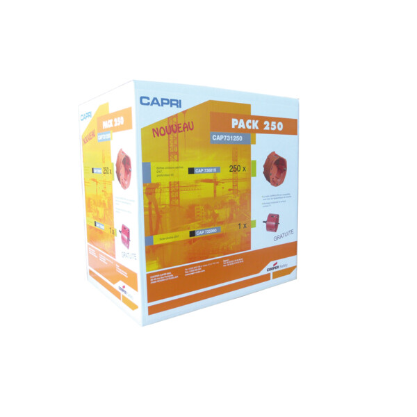 Pack de 250 Boite pour cloisons Seches Capriclips + Scie Cloche - Capri - 731250