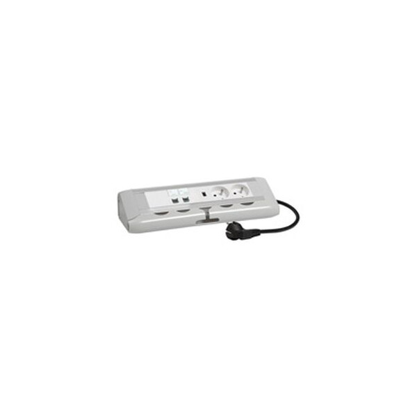 Bloc bureau - courants fort/faible- 2x2p+t + 1 chargeur usb + 2xrj45 cat.6 ftp