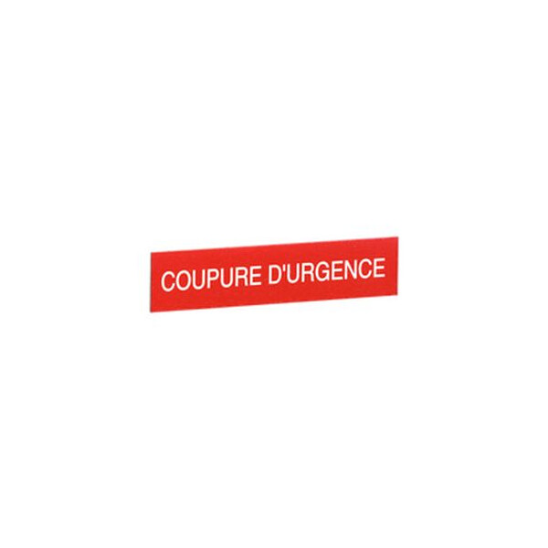 Etiquette ''coupure d'urgence''