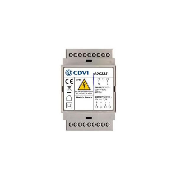 Alimentation Régulée 12 V 3,5 A CDVI – 3 Modules - CDVI - ADC335