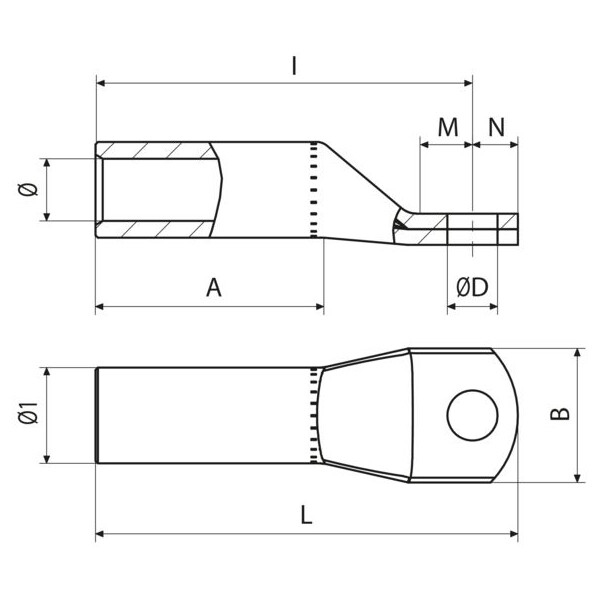 Cosse aluminium étamé - Cembre - AAD16-M10