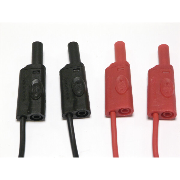 Cordons pvc 2m à reprise ar cat3 600v rd/bk - Chauvin Arnoux - P01295290Z