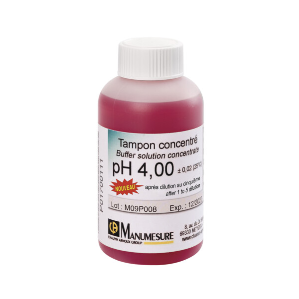 Tampon ph4 concentre 125ml a diluer 5 fois - Chauvin Arnoux - P01700111