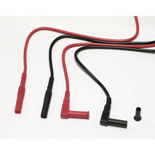 Cordons rouge et noir fiche mâle coudée 4mm/fiche mâle coudée 4mm- PVC CAT4 600V - Chauvin Arnoux - Chauvin Arnoux - P01295289Z