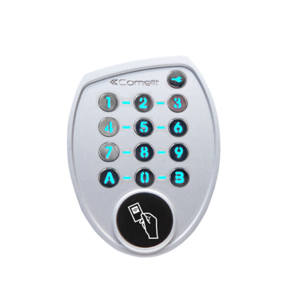 Clavier à codes, 100 codes, lecteur badge intégré - Comelit Immotec - SKR