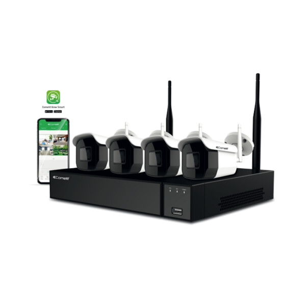 Kit wi-fi enregistreur avec caméras nvr 4 ipc all in one 2mp hdd 1tb - Comelit Immotec - WIKIT004S02NB