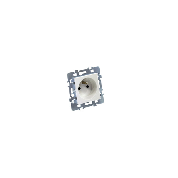 Prise Debflex Casual 2P+T à vis + cache blanc + support métal - Debflex - 742951