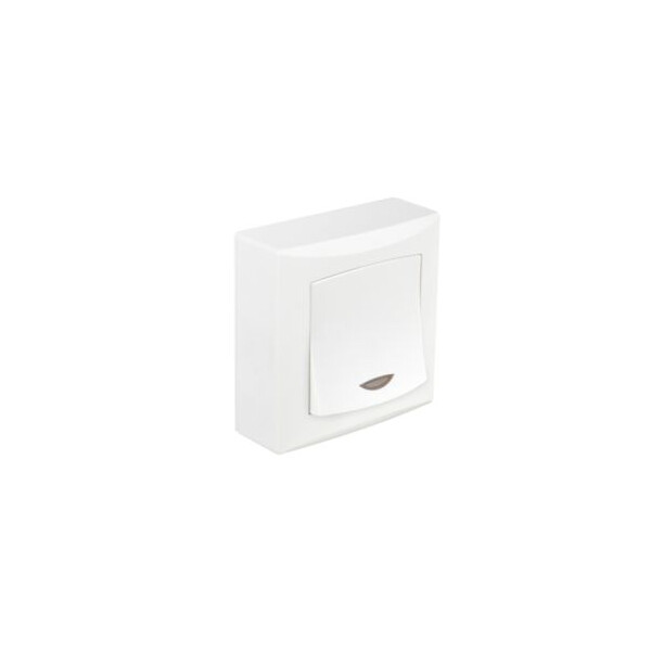 Bouton poussoir en saillie avec voyant Emeraude Debflex blanc - Debflex - 732170