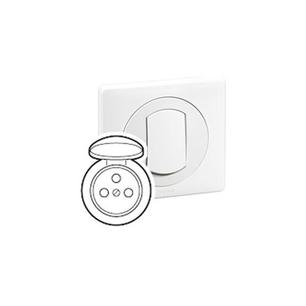 Enjoliveur Legrand Céliane - IP44 - Blanc - pour Prise de courant 2p+T
