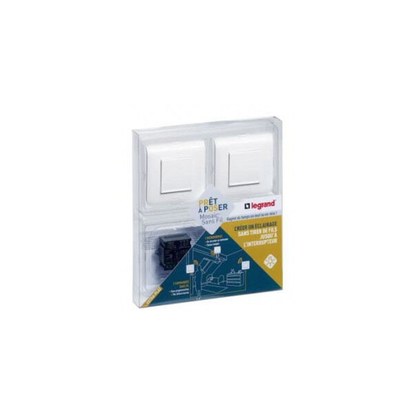 Prêt à poser Legrand Mosaic Sans Fil créer un va et vient - blanc - Legrand - 074681