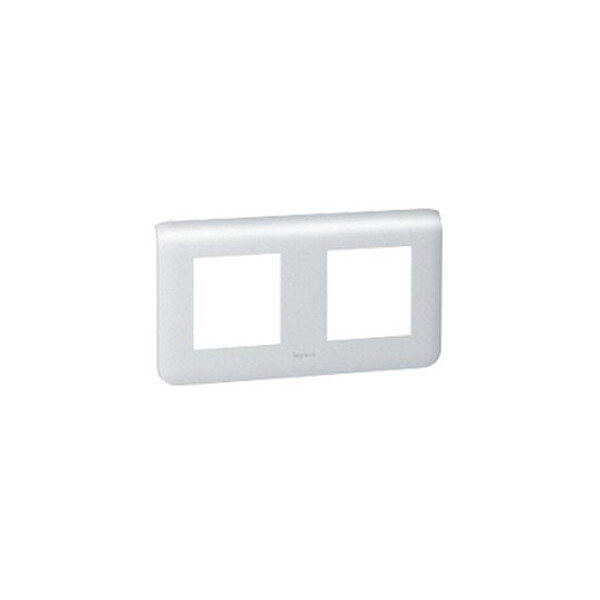 Plaque Legrand Mosaic - 2x2 mod horizontal - alu - Legrand - 079004