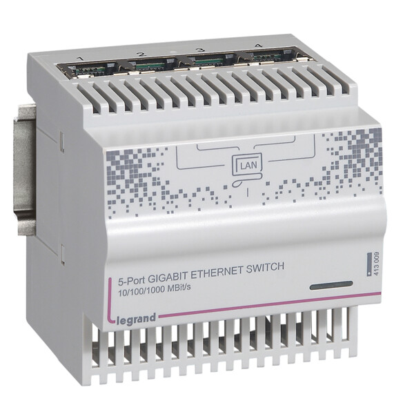 Switch éthernet mobile - 4 sorties RJ45 - 1 giga - ip 20 - ik 04 - 4 mod. - Legrand - 413009