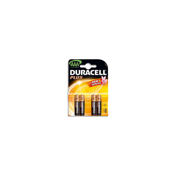 Pack de 4 Piles Alcaline Duracell Plus Power LR03 AAA – 1,5 V - Duracell - MN2400B4-PLUS