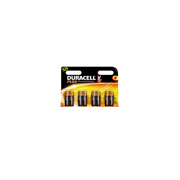 Piles LR6 - Alcaline par 8 - 1,5V - Duracell Plus - Torro - Duracell - MULTI-MN1500B8