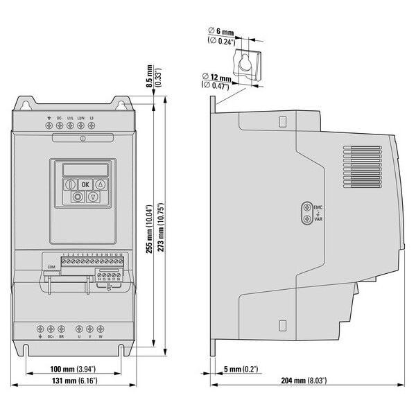 Vfd da1 3~/3~240v 24a 5.5kw /7.5hp (DA1-32024FB-A20C) - Eaton - 169099