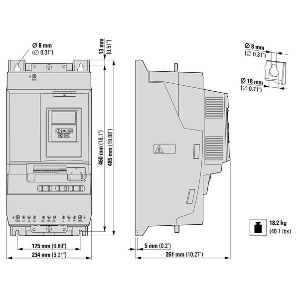 Vfd da1 3~/3~480v 61a 30kw /40hp (DA1-34061FB-B20C) - Eaton - 197496