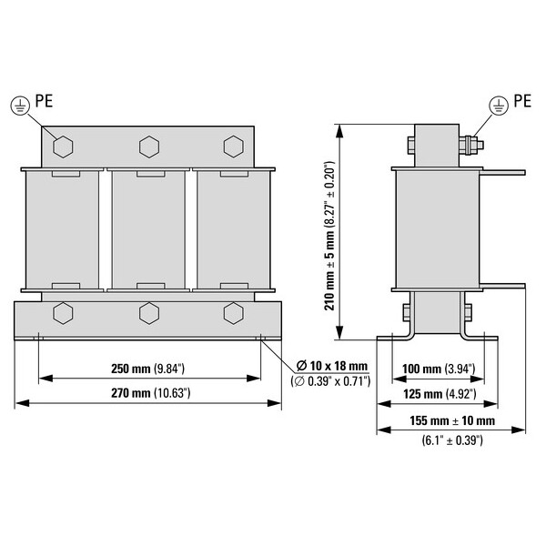 Inductance réseau, ac, 3p, 250a, 0,07mh, 550 v 50/60 hz (DX-LN3-250) - Eaton - 269513