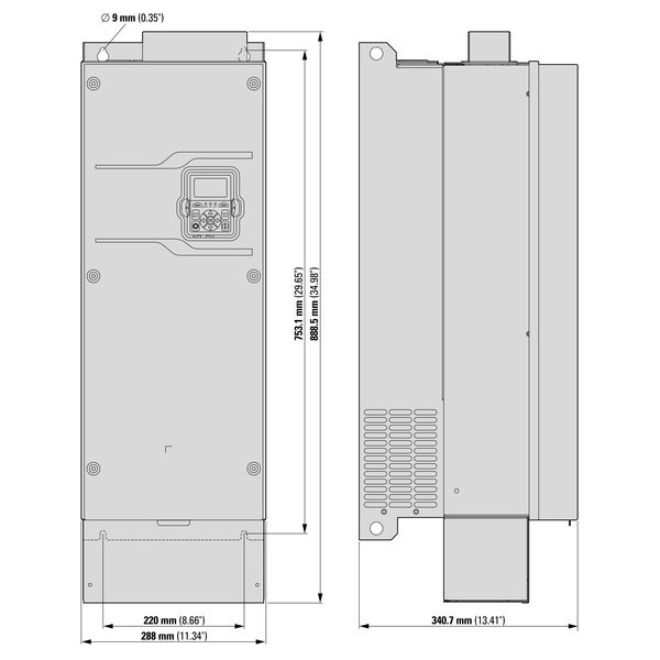 Vfd dg1 3~480v 105a/140a frein emc ip21 (DG1-34105FB-C21C) - Eaton - 9702-5002-00P