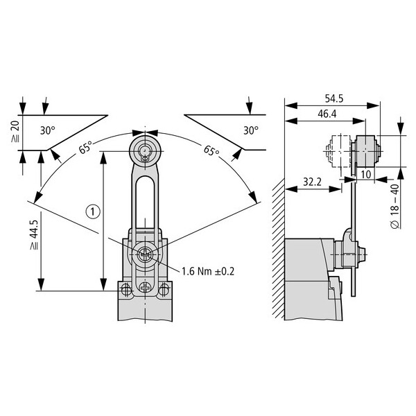 Inter de position, 1f+1o, levier à galet réglable (LS-S11S/RLA) - Eaton - 106803
