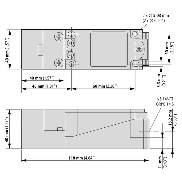 Capteur ind., Ac, quad.40, plast., borne (E55BLT1D) - Eaton - 135813