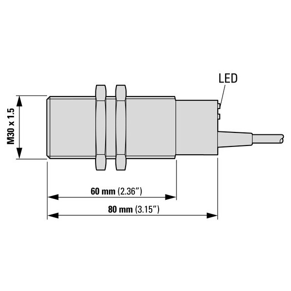 Capteur ind., Dc, rond.30, plast., Kabel (E55CAL30T110E) - Eaton - 135831