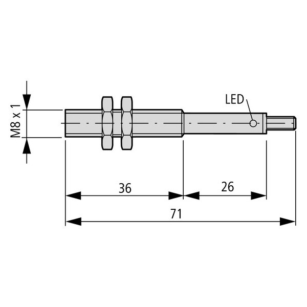 Capteur ind., Dc, rond.8, métal, m12 (E57-08GS01-CDB) - Eaton - 135860